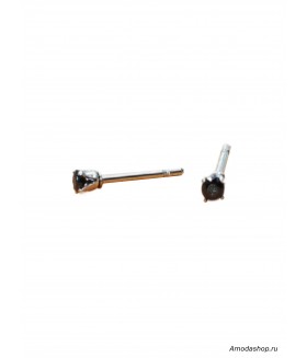 Серьги пусеты с черным цирконом