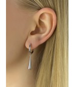 Серьги висячие конго кольца с подвеской капли