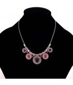 Колье с эмалью розовое