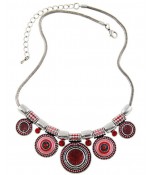 Колье с эмалью розовое