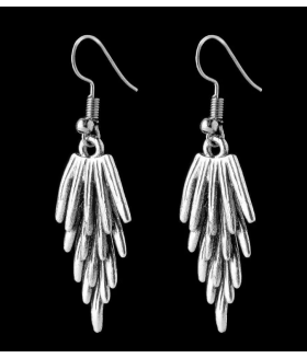 Серьги крылья серебристые под старину