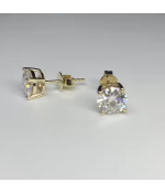 Серьги гвоздики Блеск позолоченные из медицинской стали с цирконием