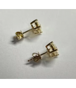 Серьги гвоздики Блеск позолоченные из медицинской стали с цирконием