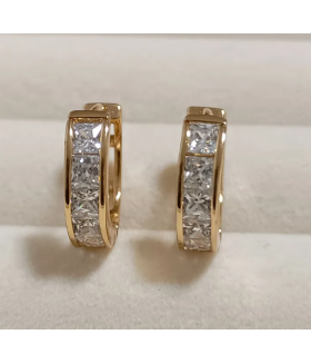 Серьги Весна позолоченные конго из медицинской стали с цирконом