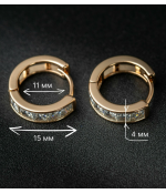 Серьги Весна позолоченные конго из медицинской стали с цирконом