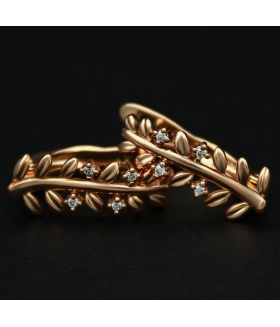 Серьги Листочки позолоченные из медицинской стали 