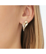 Серьги Крылья позолоченные с цирконом из стали 