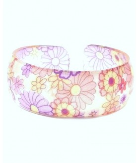Браслет сиреневый с цветами