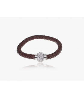 Браслет кожаный темно-коричневый