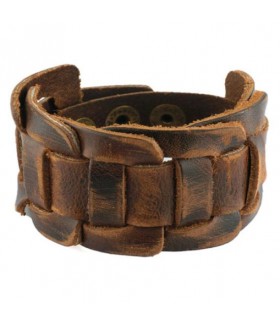Браслет из натуральной кожи коричневый