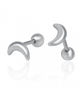 Серьги пусеты полумесяц из медицинской стали