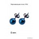 Серьги гвоздики синие 6 мм