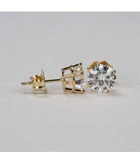 Серьги гвоздики Блеск позолоченные из медицинской стали с цирконием