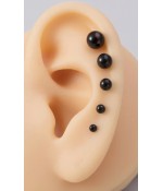 Серьги штанги черные из медицинской стали 2,5 мм