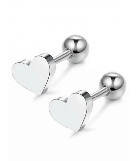 Серьги пусеты сердечки из медицинской стали 