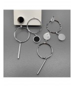 Серьги ассиметричные из медицинской стали с агатом 