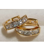 Серьги Весна позолоченные конго из медицинской стали с цирконом