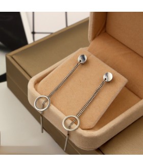 Серьги из медицинской стали длинные цепочки