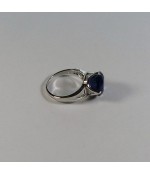Кольцо из стали с синим цирконом 