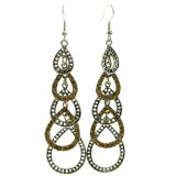 Серьги подвески со стразами