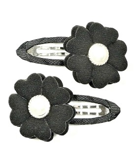 Заколка для волос с цветком черная набор 2 штуки