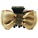 Краб для волос с бантом бежевый