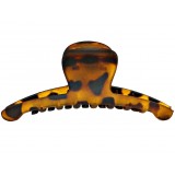 Краб для волос каучуковый коричневый матовый