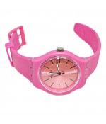 Часы Swatch с розовым силиконовым ремешком