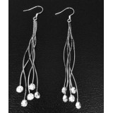 Серьги из медицинской стали длинные с цирконами