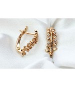 Серьги Листочки позолоченные из медицинской стали 